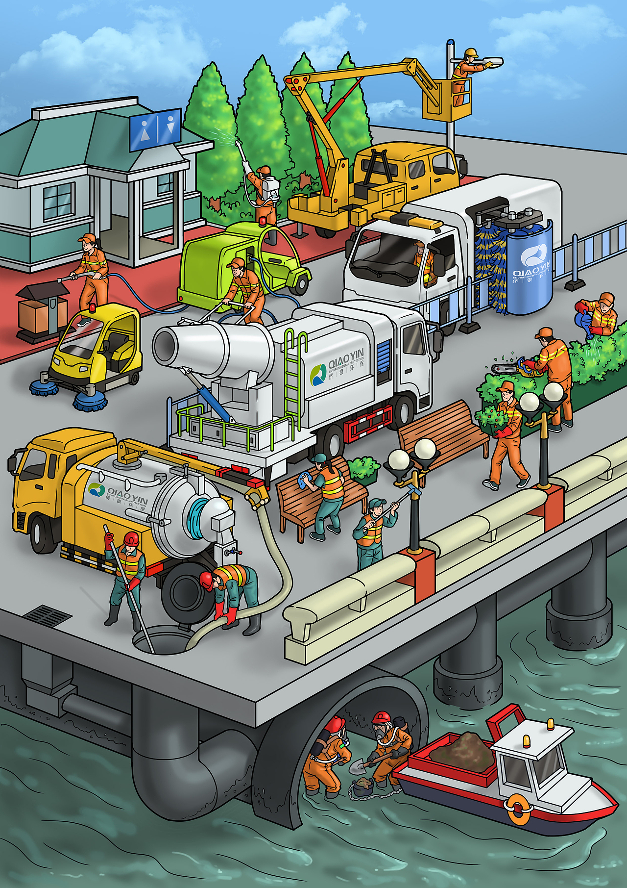 城市环保 环保公司插画（图ZMTcyODUzMzQw） - 商业插画 - 站酷设计师广州万花筒原创素材 - 站酷ZCOOL