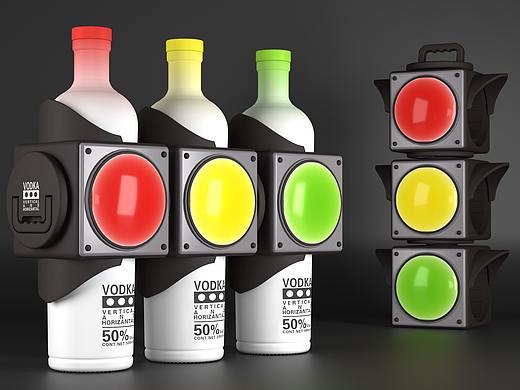红绿灯伏特加包装设计