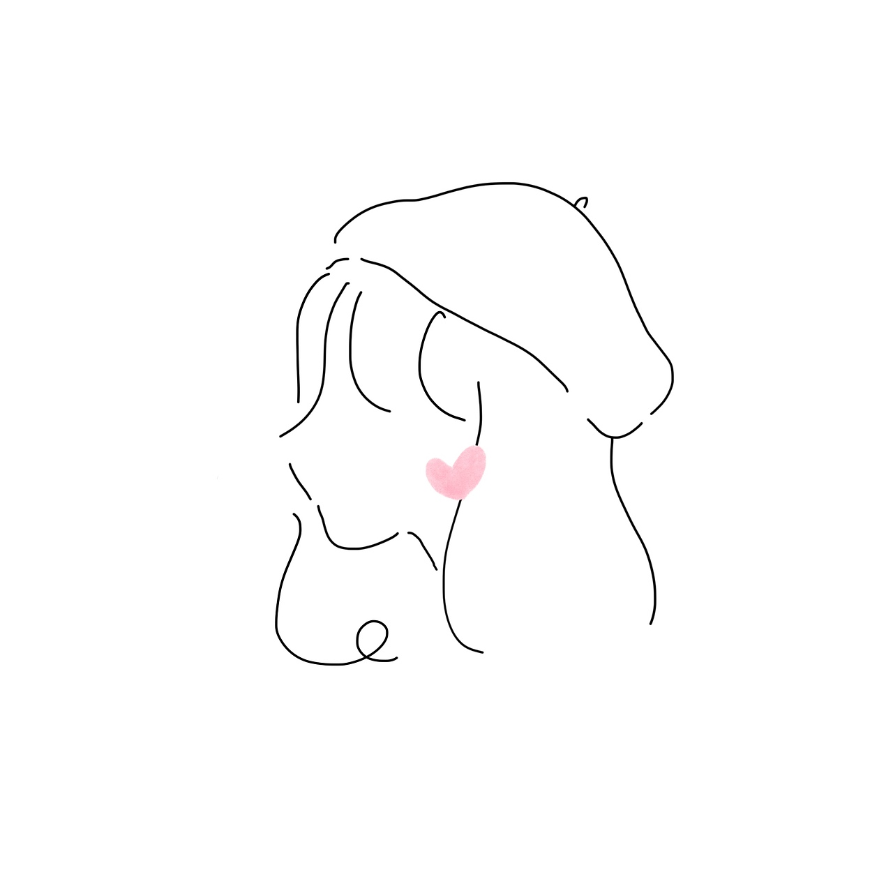 简笔画少女头像