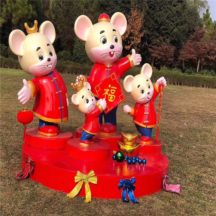 十二生肖新年玻璃钢卡通老鼠雕塑成为商场亮点（图ZMTg0Nzk0MTY0） - 其他 - 站酷设计师宏骏玻璃钢雕塑原创素材 - 站酷ZCOOL