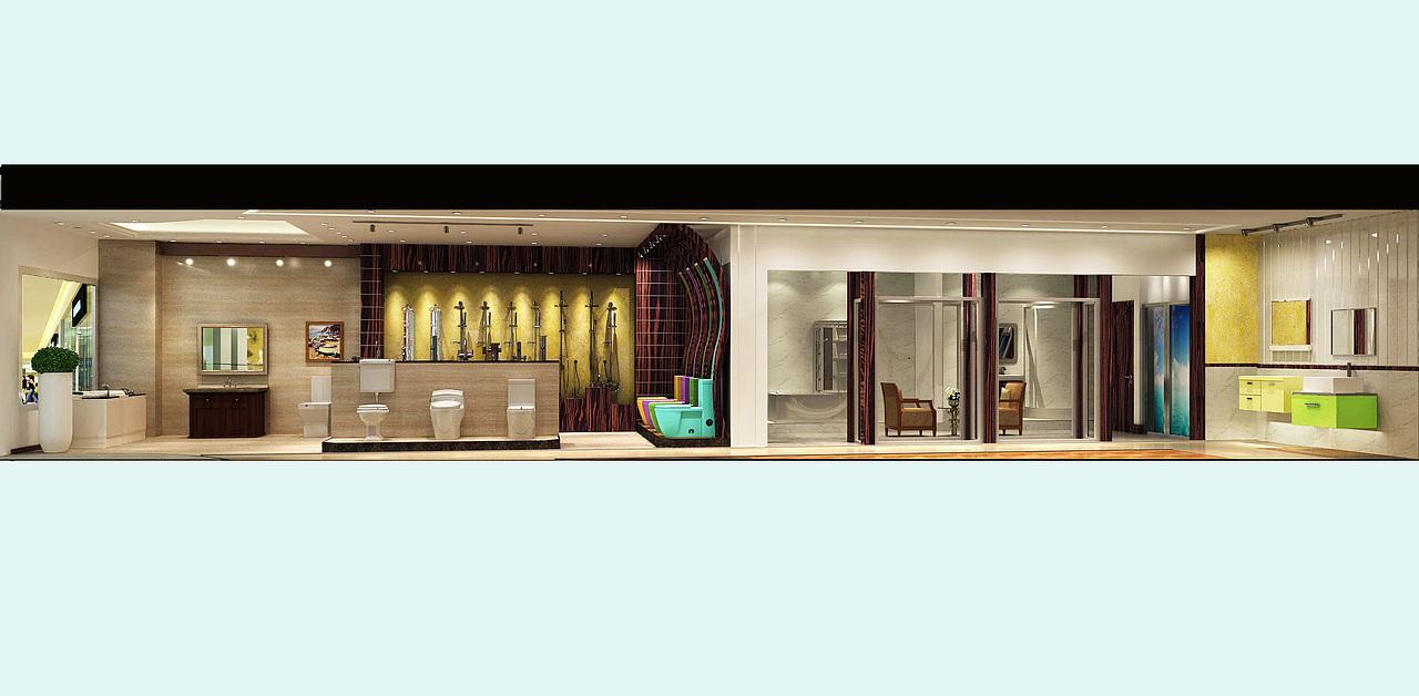 成都.帝王洁具展厅.效果图7张（图ZMzE0MjY1NjQ=） - 建筑设计 - 站酷设计师李宗策原创素材 - 站酷ZCOOL