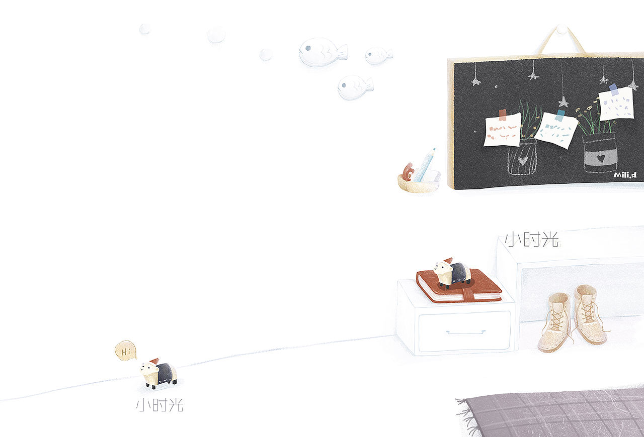 本子物语-小时光（图ZOTc2MTYxODQ=） - 商业插画 - 站酷设计师Mili咪哩原创素材 - 站酷ZCOOL