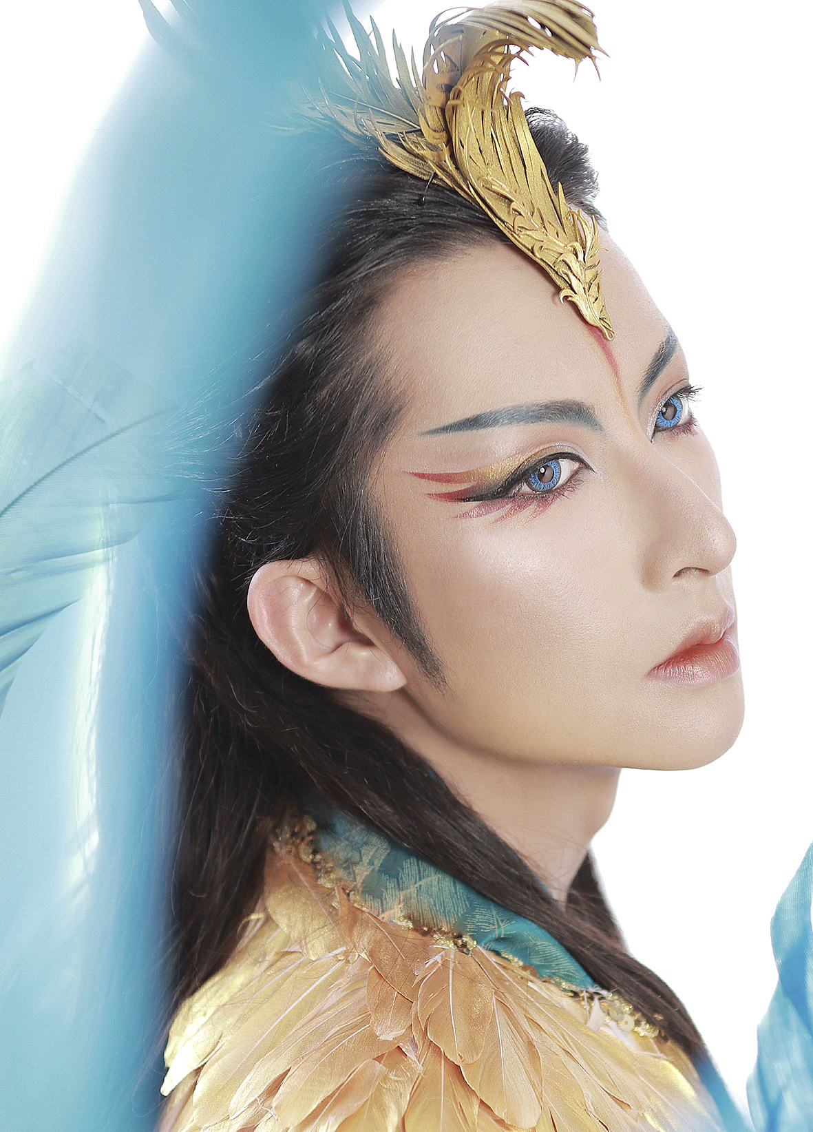 神话映像蓝凤凰妆面摄影