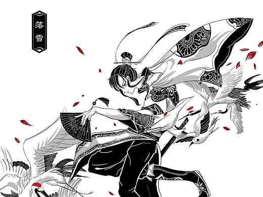 6月插画——黑白古风插画