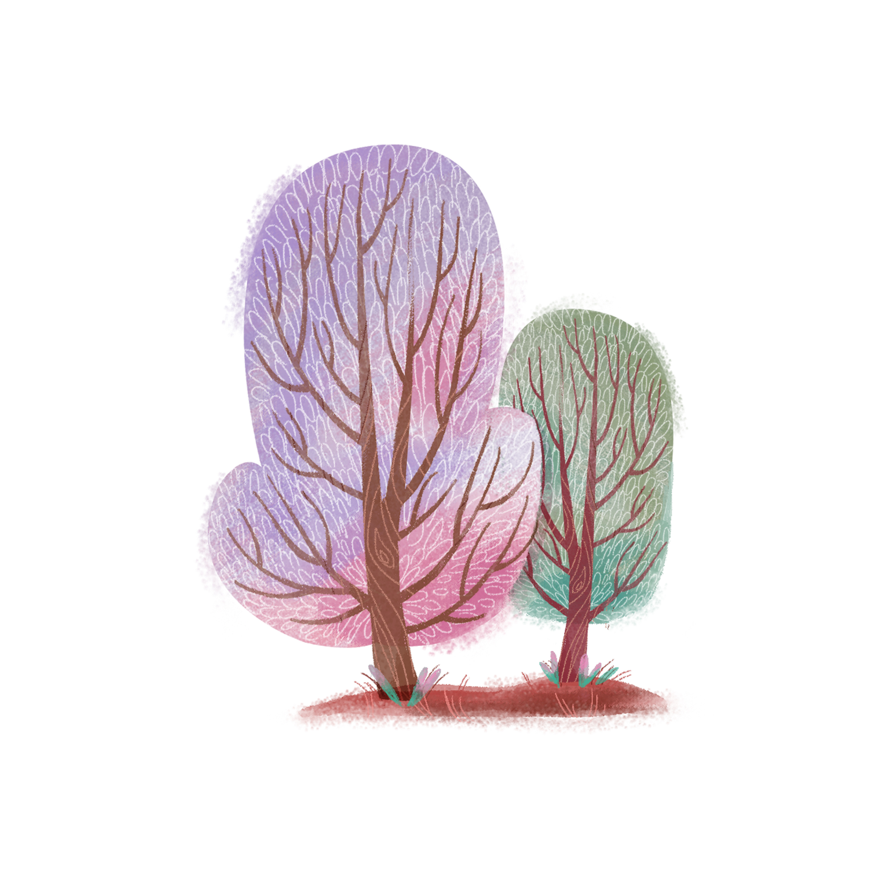 树绿色植物树木插画素材免费下载 - 觅知网