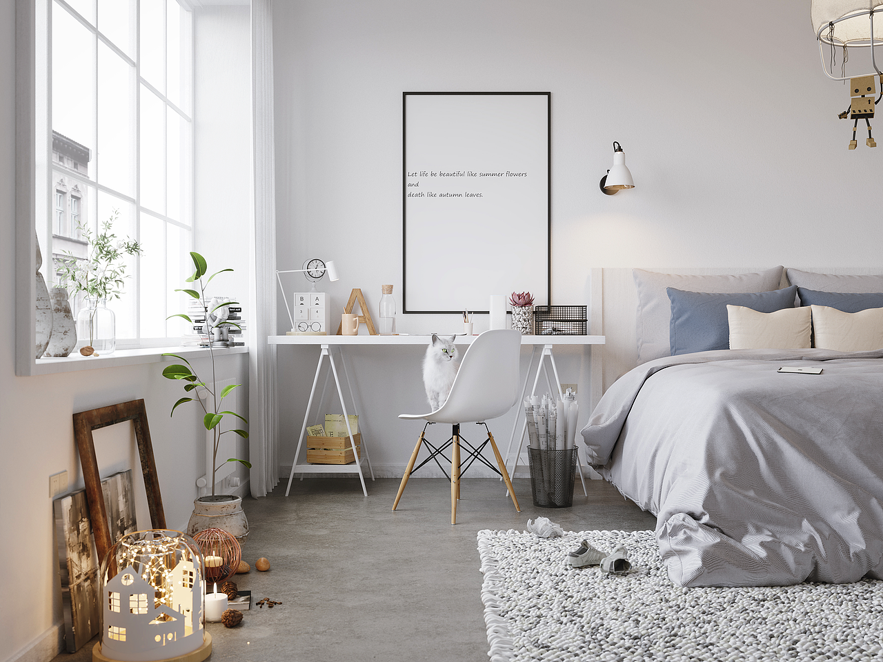 OK！ 北欧卧室（图ZMjMyOTE2Mzg4） - 家装设计 - 站酷设计师我不是77a原创素材 - 站酷ZCOOL