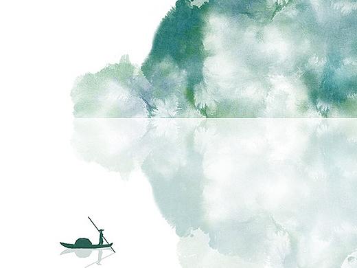 水彩画——山水一线天