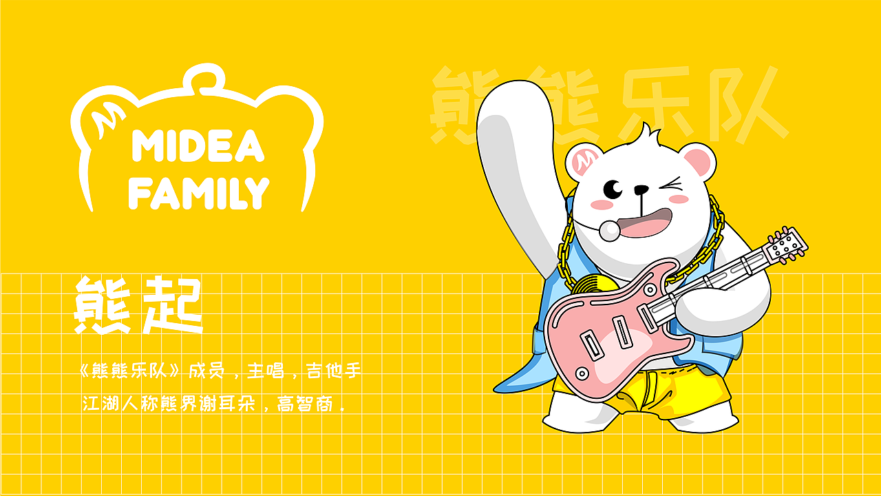 Midea Family 熊小美一家Q版形象设计（图ZMTkwNjc3MjI4） - IP形象 - 站酷设计师Zooha原创素材 - 站酷ZCOOL