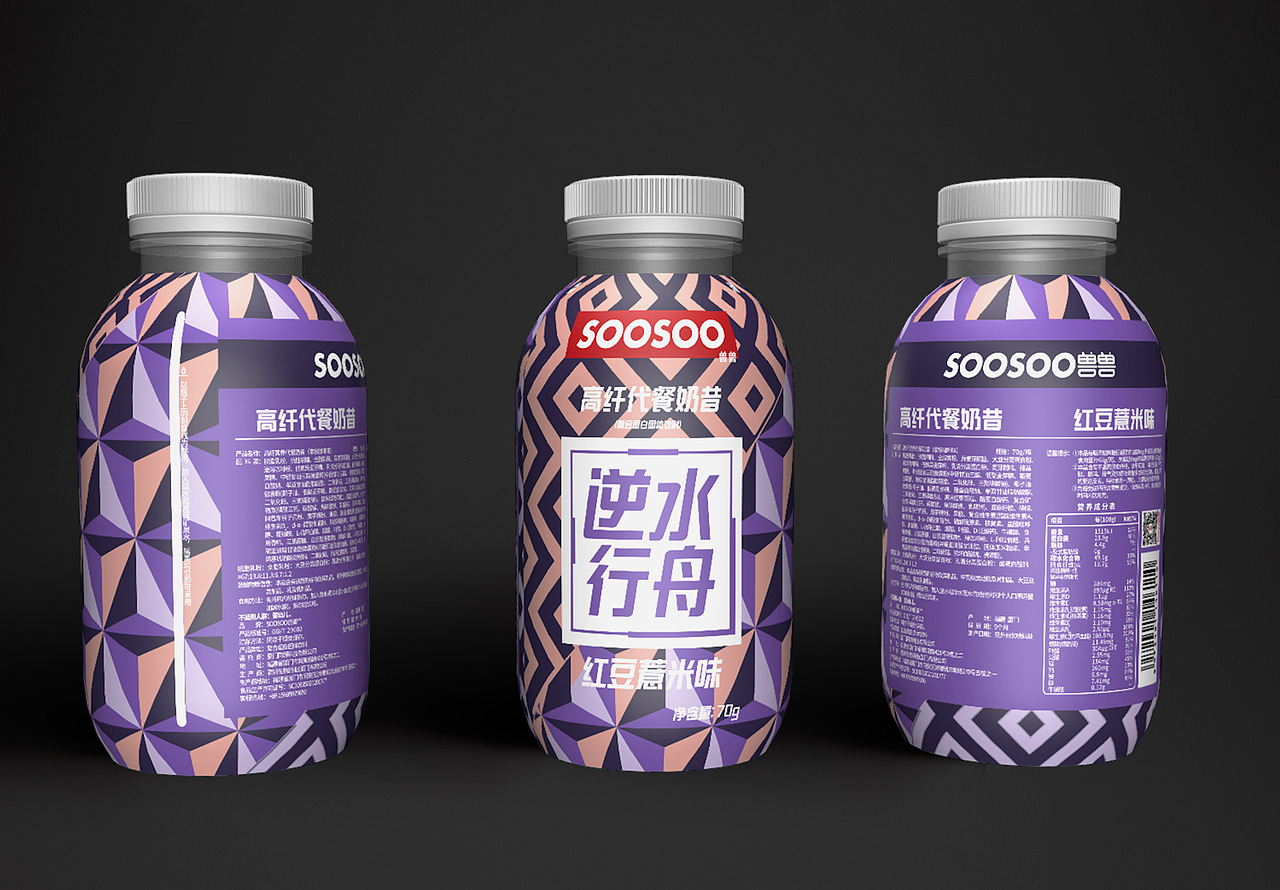 #SOOSOO兽兽#几款高纤代餐奶昔包装设计