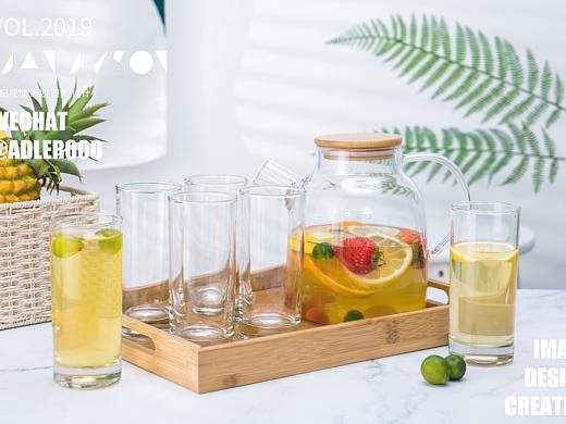 玻璃杯 玻璃壶 套杯拍摄 