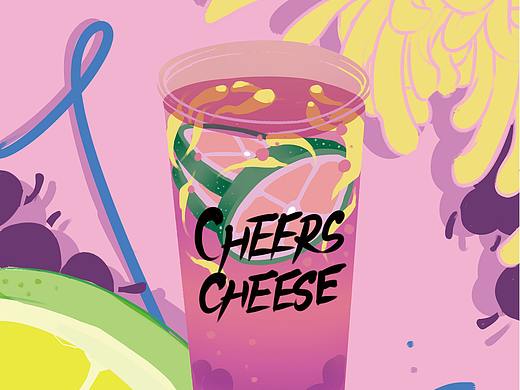 CHEERSCHEESEA干杯起司 奶茶插画