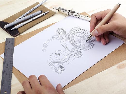 拟物图标绘制--[摩托]、[帽子]