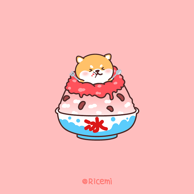 今天是五颜六色的柴犬麻团