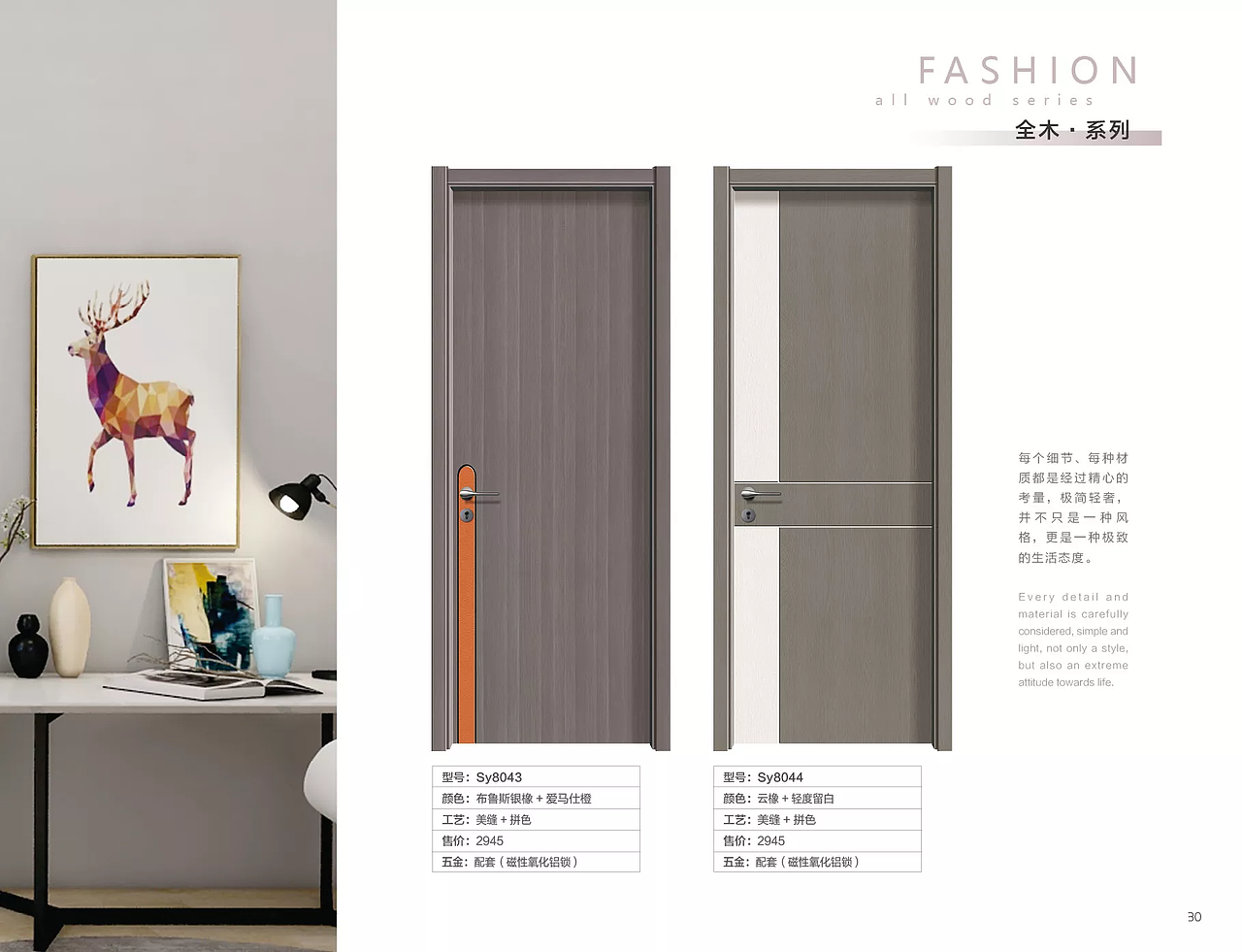 喜羊名门时尚精工全木门微信电子图册