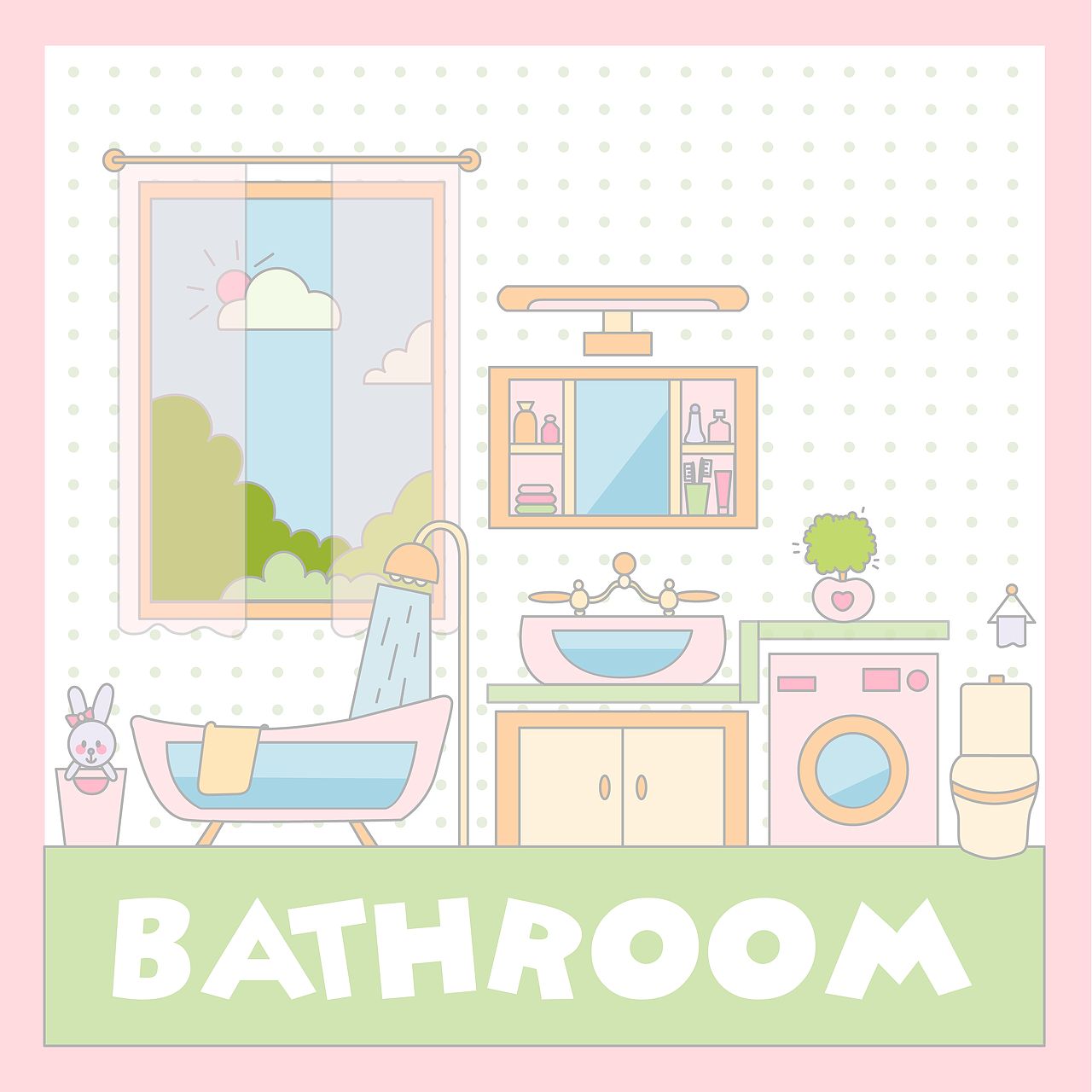 简约扁平风浴室&卧室