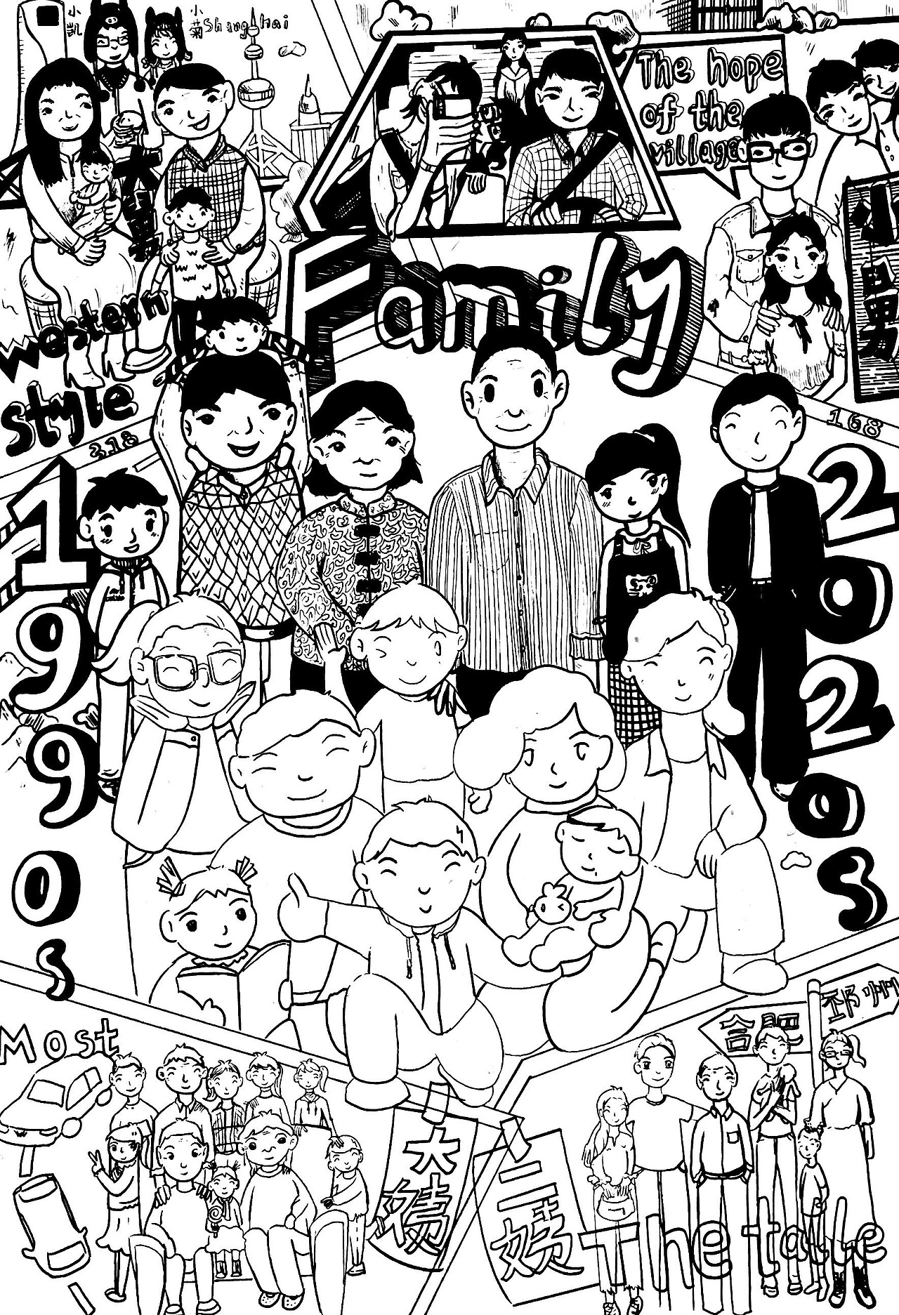 《妈妈的娘家人》（图ZMjI4MDQ1NTYw） - 创作习作 - 站酷设计师正在画画的张好美原创素材 - 站酷ZCOOL