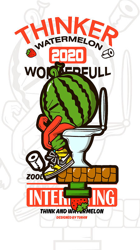 艺术家-西瓜系列潮流插画商业插画（图ZMjMzMDAxMDY0） - 商业插画 - 站酷设计师兔燃原创素材 - 站酷ZCOOL