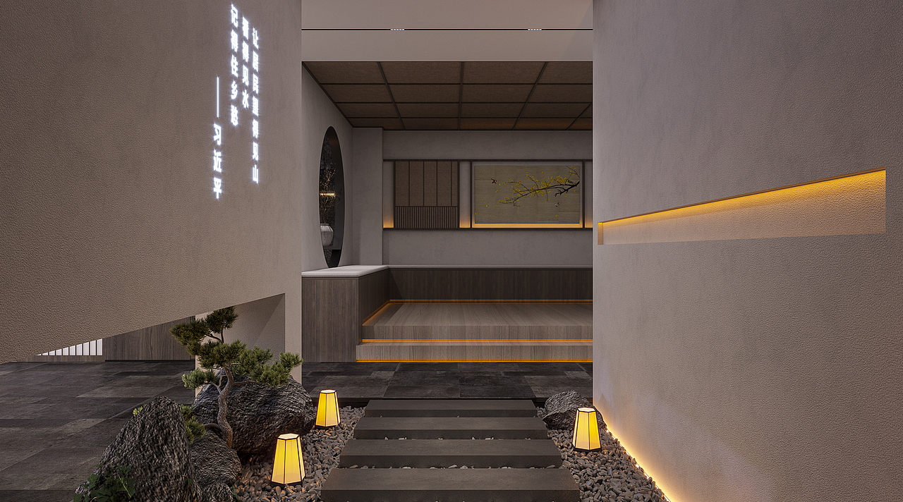 禅意茶室空间（图ZMjUxNTYwNTY4） - 商业空间设计 - 站酷设计师与向筑造原创素材 - 站酷ZCOOL