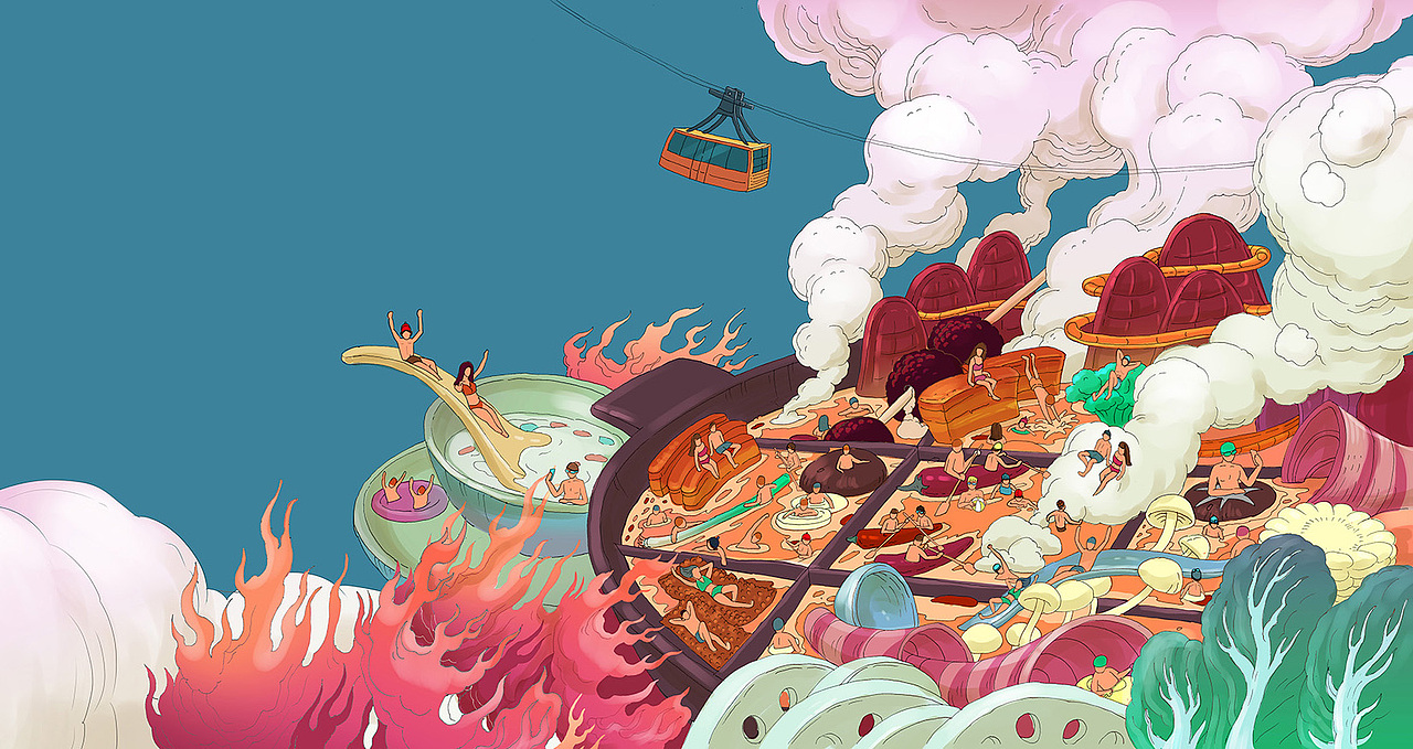 #向往的生活#融创西南-重庆篇(图ZMTgzNDY5NTY4) - 商业插画 - 站酷设计师鸣川原创素材 - 站酷ZCOOL