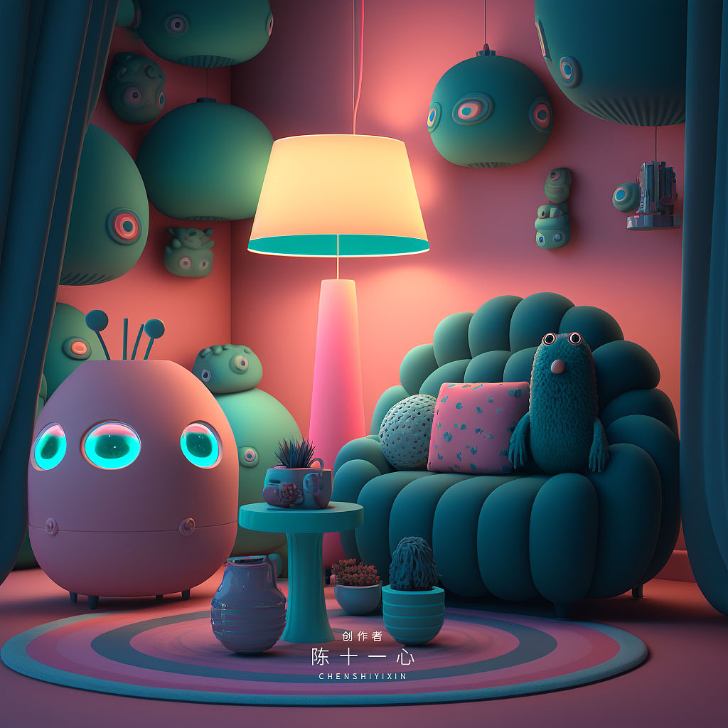 【Midjourney】主题创作，房间里的秘密（图ZMzI4OTU4NTY4） - AI作品 - 站酷设计师陈十一心SD原创素材 - 站酷ZCOOL