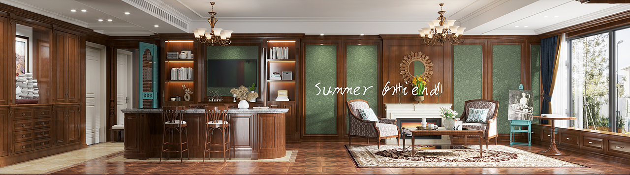 美式客厅（图ZMjYzNjUzOTg0） - 家装设计 - 站酷设计师SummerfriendZ原创素材 - 站酷ZCOOL