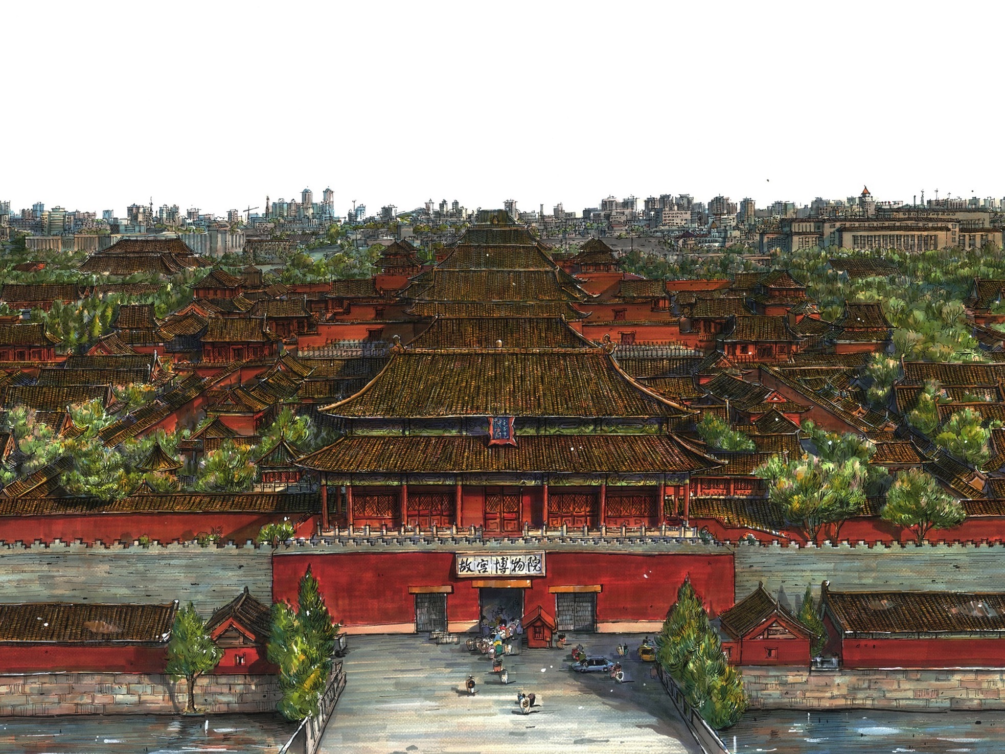 马克笔手绘《北京·故宫》