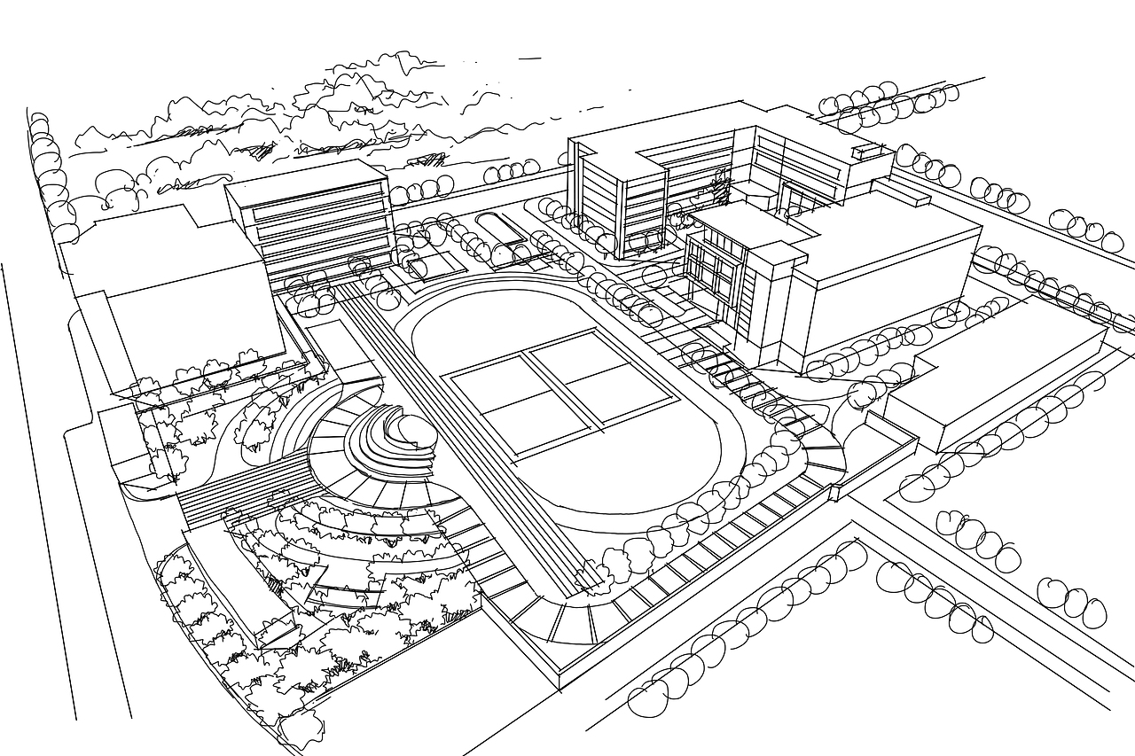 规划手绘线稿步骤图(三)