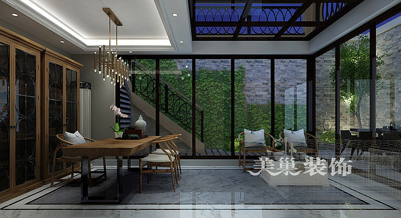 21世纪美墅246平别墅会所美式乡村装修案例——效果图
