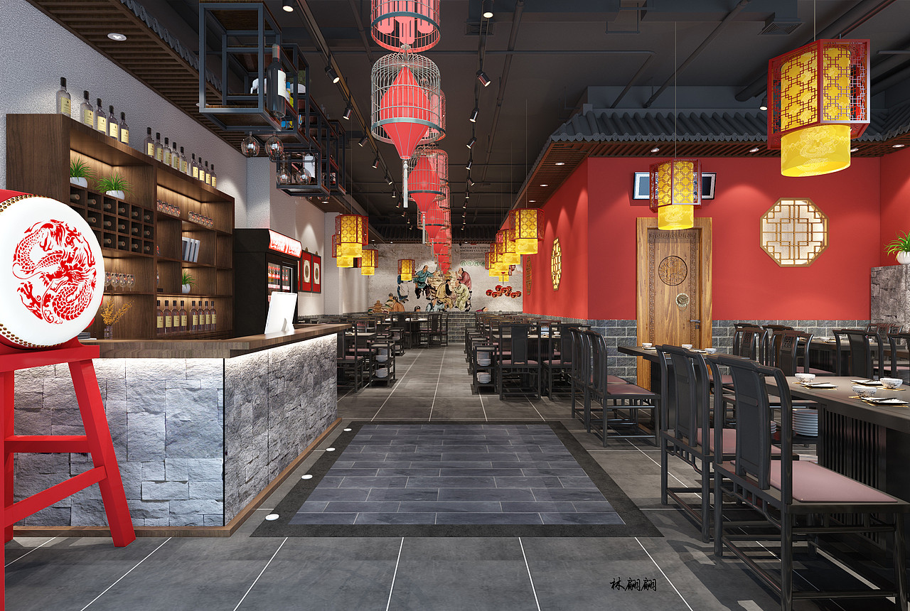 沉稳亮色系火锅店,不俗反而酷