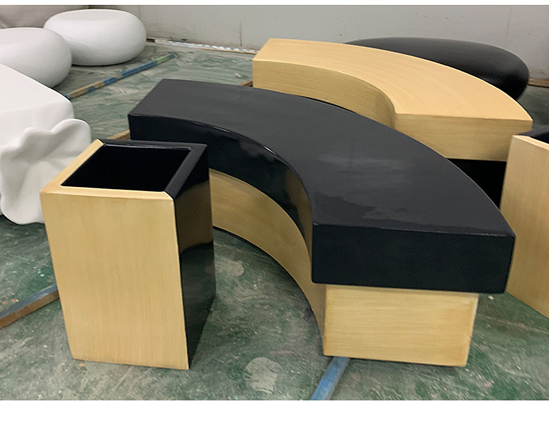 玻璃钢弧形花盆座椅