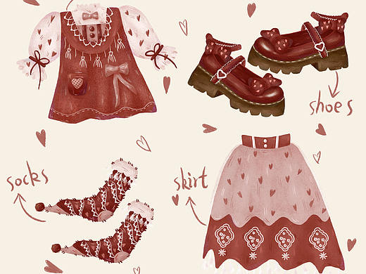 穿搭手账插画（个人主页-ZNTM3NDY0NzY=） - 创作习作 - 站酷设计师小胖墩a原创素材 - 站酷ZCOOL