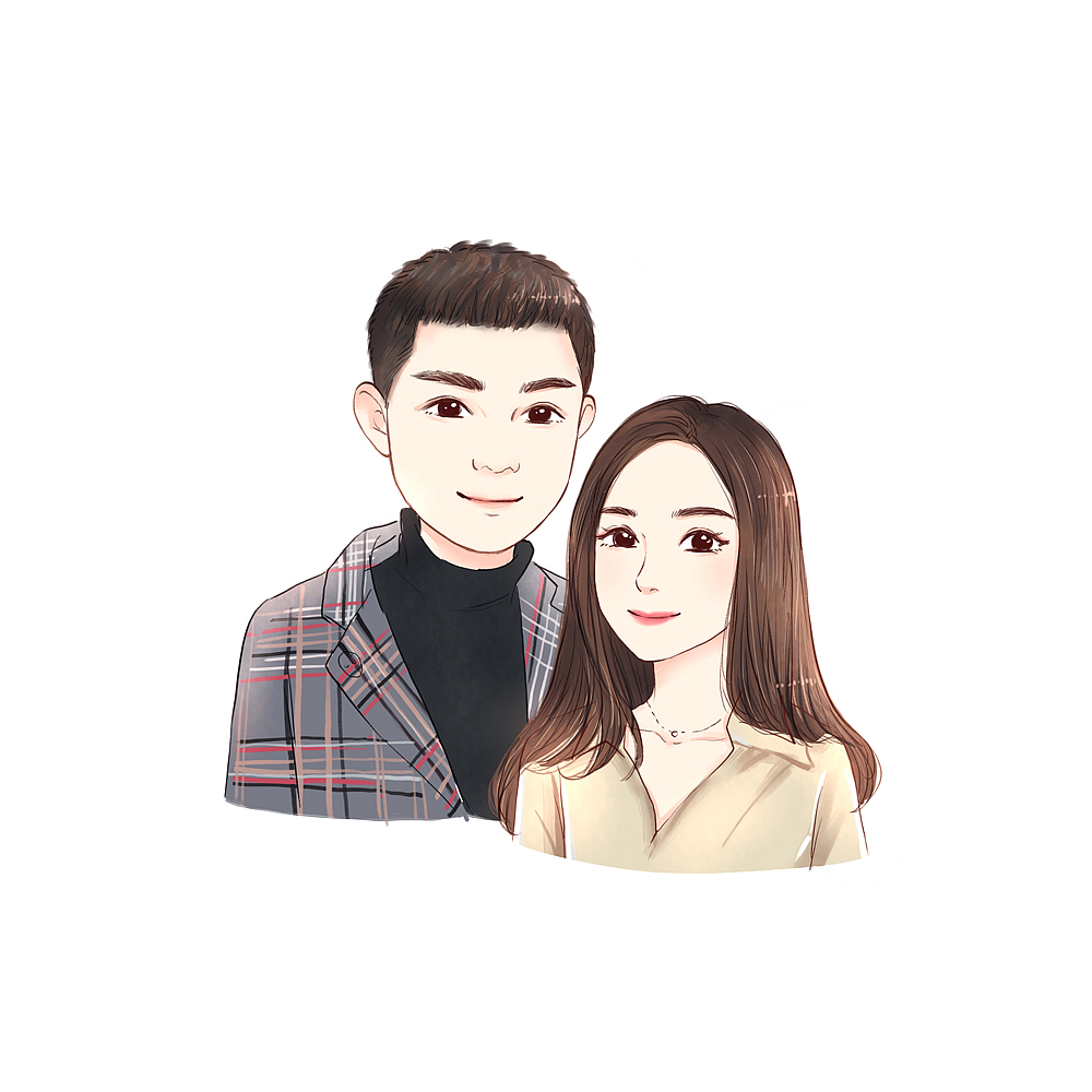 头像，婚纱头像定制图（图ZMTM0NDUyMTUy） - 商业插画 - 站酷设计师画画的欢欢zh原创素材 - 站酷ZCOOL