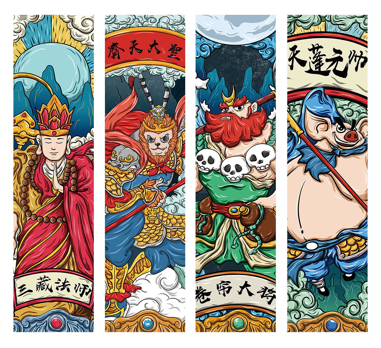 西游记国潮插画/滑板定制（图ZMjI4NzI4OTMy） - 商业插画 - 站酷设计师波普设计原创素材 - 站酷ZCOOL