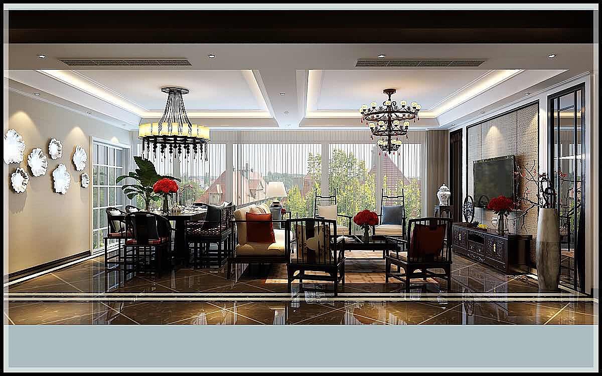 济南桂花园220平米混搭风格装修案例—AMA国际装饰