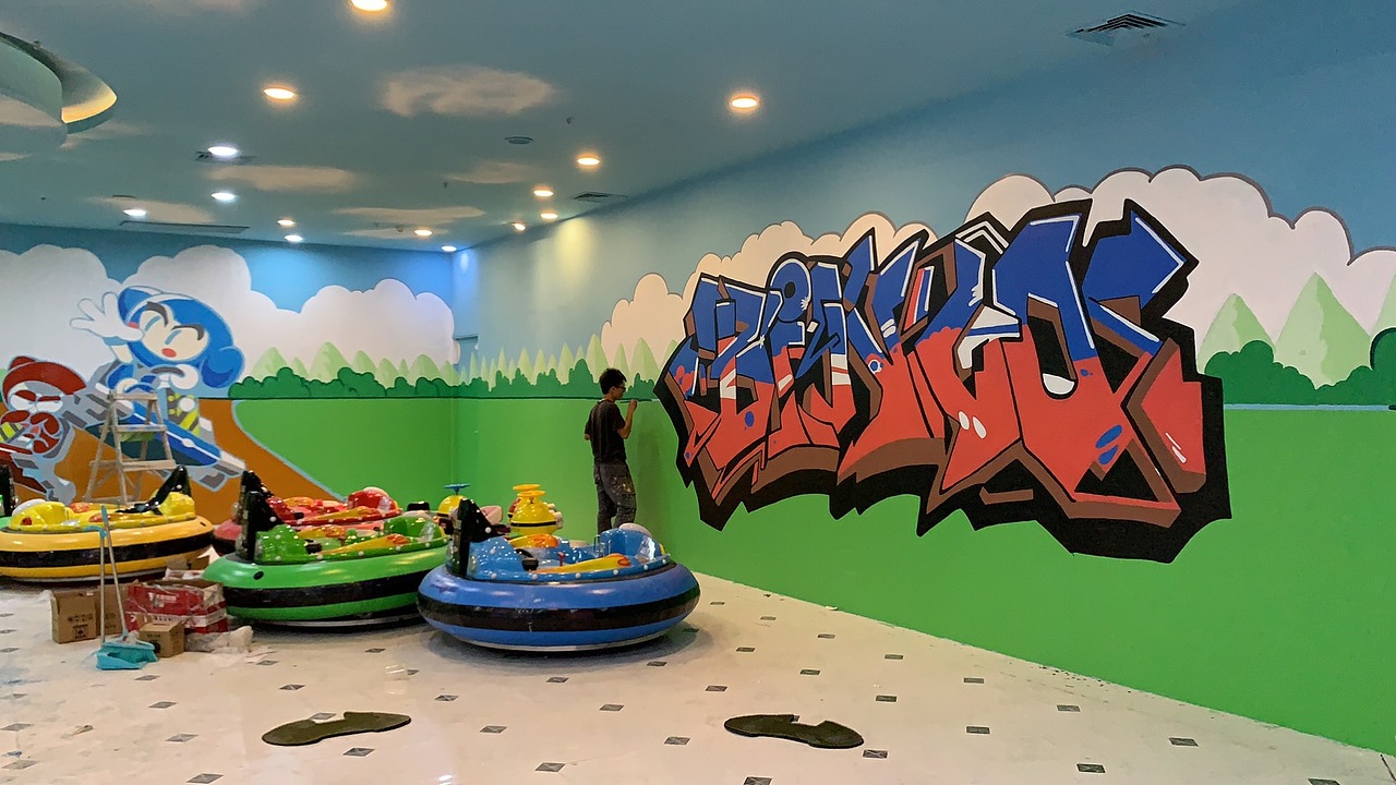 超市游乐园卡通3d墙体彩绘|插画|商业插画|堇墨墙绘_原创作品-站酷