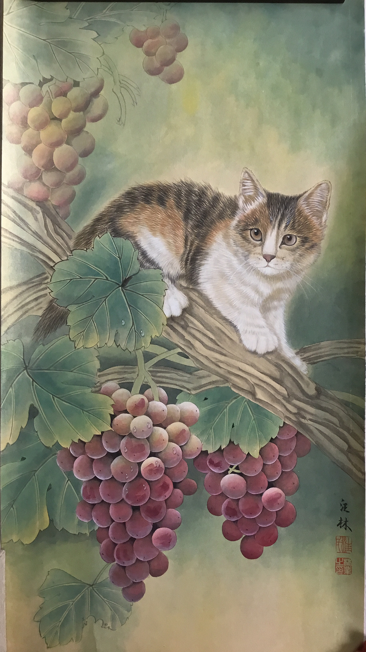 汪林工笔画葡萄