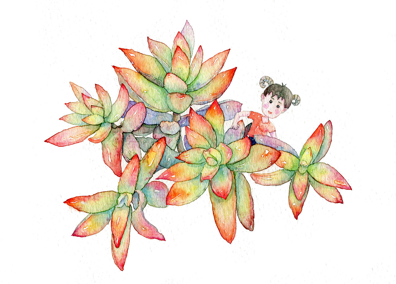 萌萌的多肉植物精灵图系列