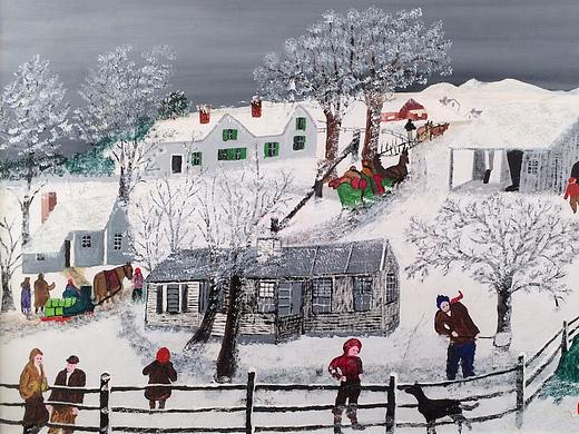 客厅博物馆的雪景油画，怎一个美字了得