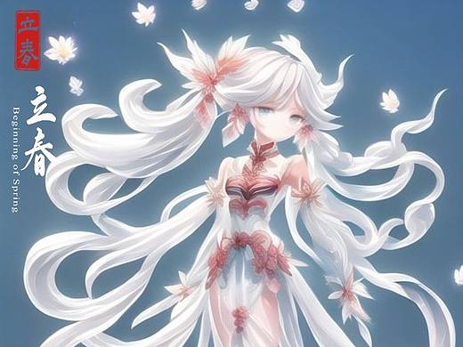 二十四节气水晶人壁纸/插画【古风动漫之拟人美少女】