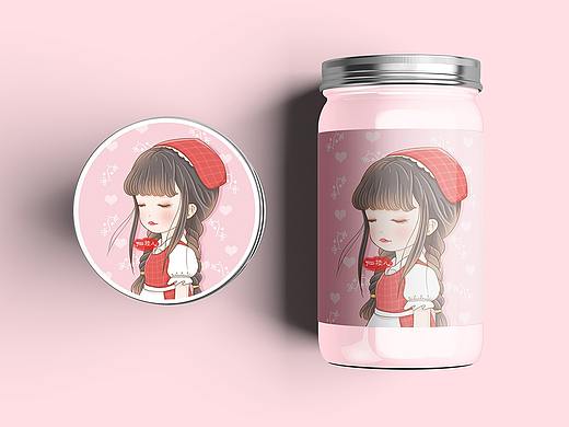 手绘呆萌卡通女孩