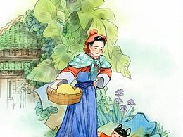 古風手繪兒童插畫