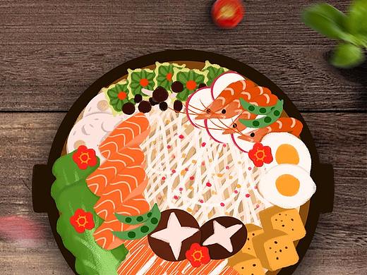 火锅面-插画练习（个人主页-ZMjYwNzA4ODg=） - 商业插画 - 站酷设计师Givenchy丹原创素材 - 站酷ZCOOL