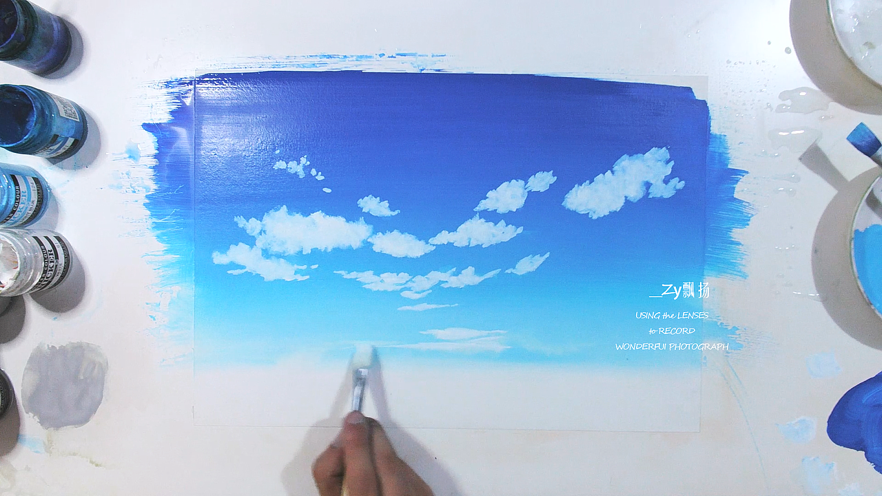 【不透明水彩】教你画超简单的云（图ZMjE3NzQyMjE2） - 创作习作 - 站酷设计师zy飘扬原创素材 - 站酷ZCOOL