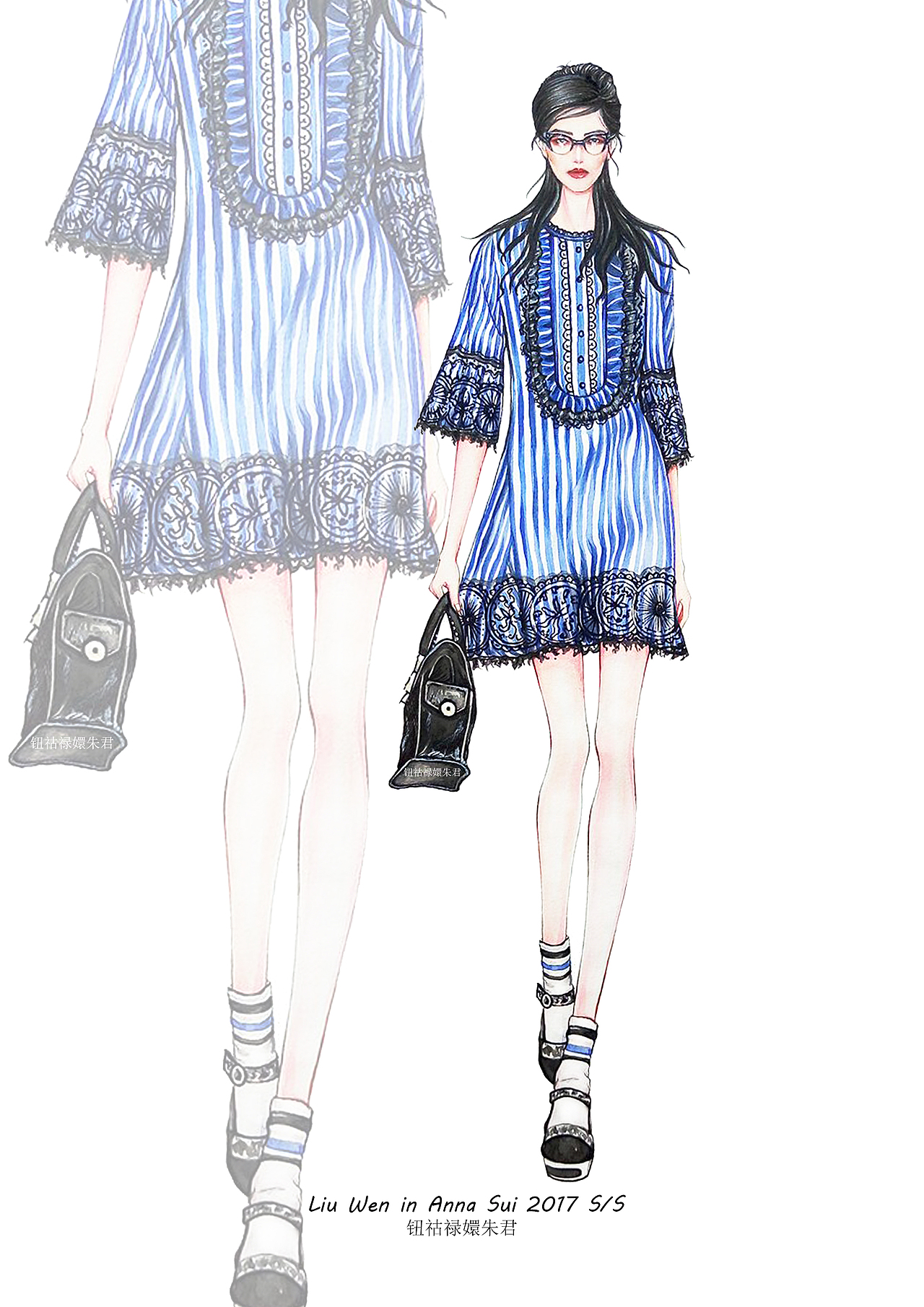 水彩时装插画（图ZNTk4MjA0NzY=） - 商业插画 - 站酷设计师钮祜禄嬛朱君原创素材 - 站酷ZCOOL