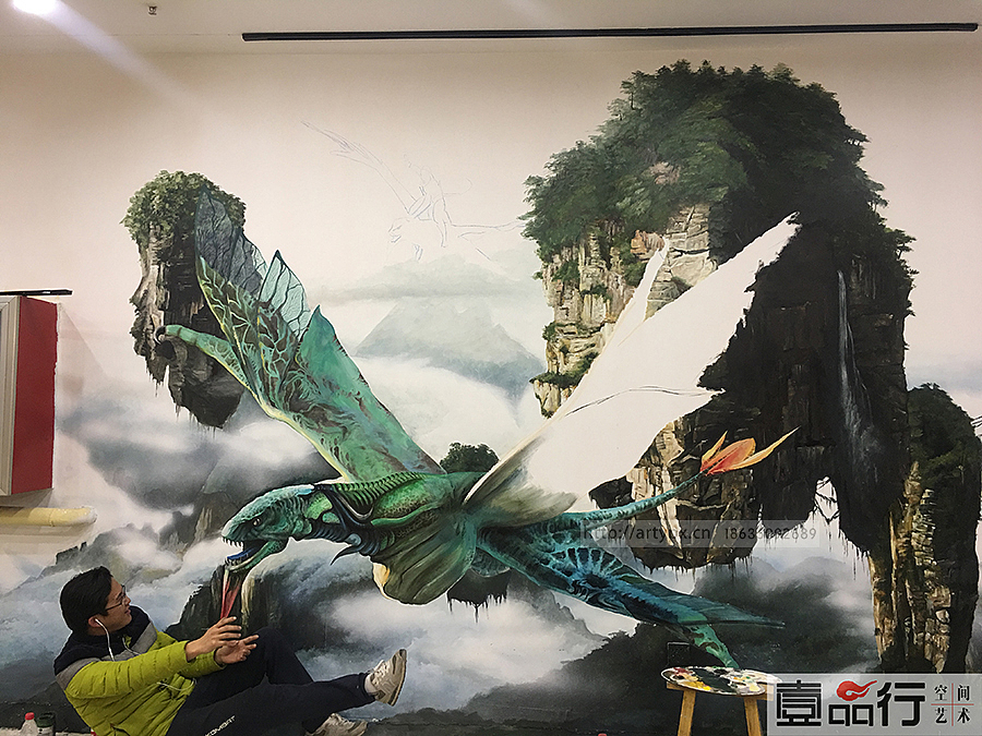 3d墙体手绘墙画|写实墙面彩绘|太原墙绘|墙绘3d画