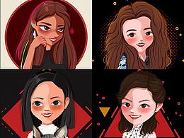 歐美風(fēng)頭像插畫走一波