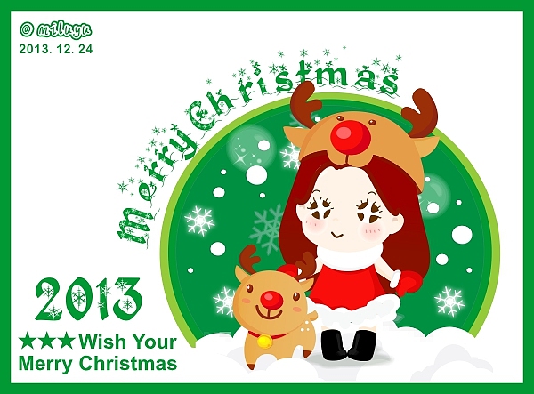 Merry Christmas~❉❉（图ZMTMxOTg4NTY=） - 艺术插画 - 站酷设计师米路milu原创素材 - 站酷ZCOOL