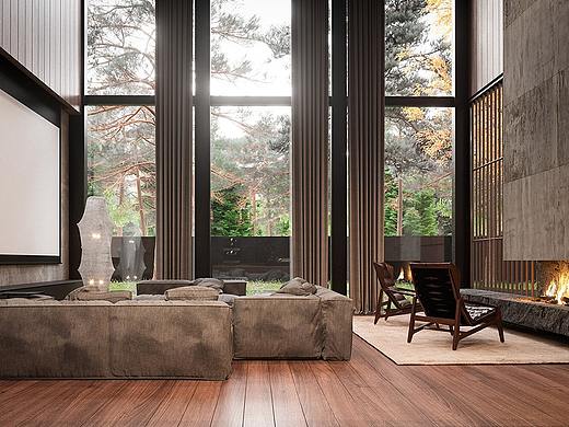 豪華沉穩(wěn)的林中住宅空間設(shè)計(jì)（個(gè)人主頁(yè)-ZMzI2NDg3MjQ=） - 家裝設(shè)計(jì) - 站酷設(shè)計(jì)師空城小巷原創(chuàng)素材 - 站酷ZCOOL