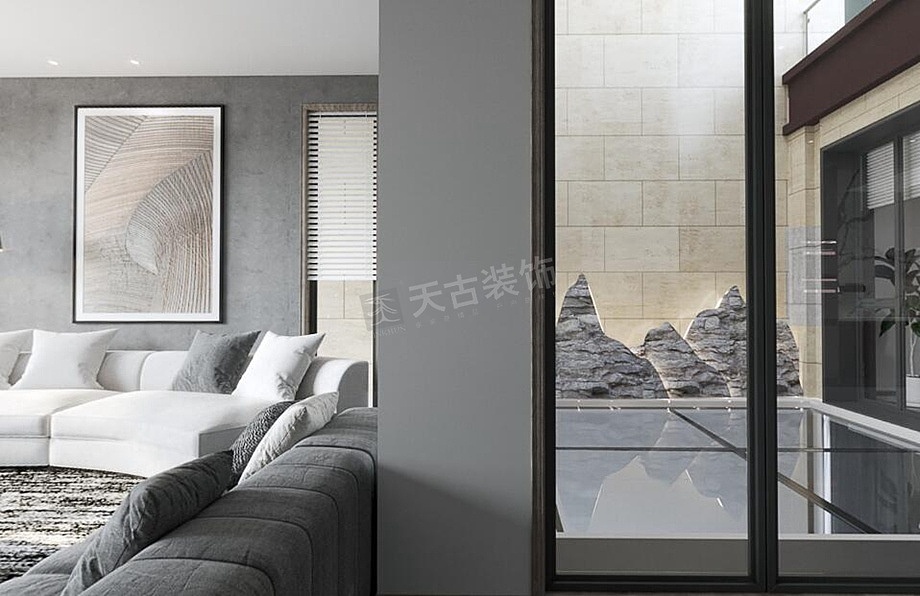 金科九曲河双拼别墅装修,现代简约风格别墅设计方案图