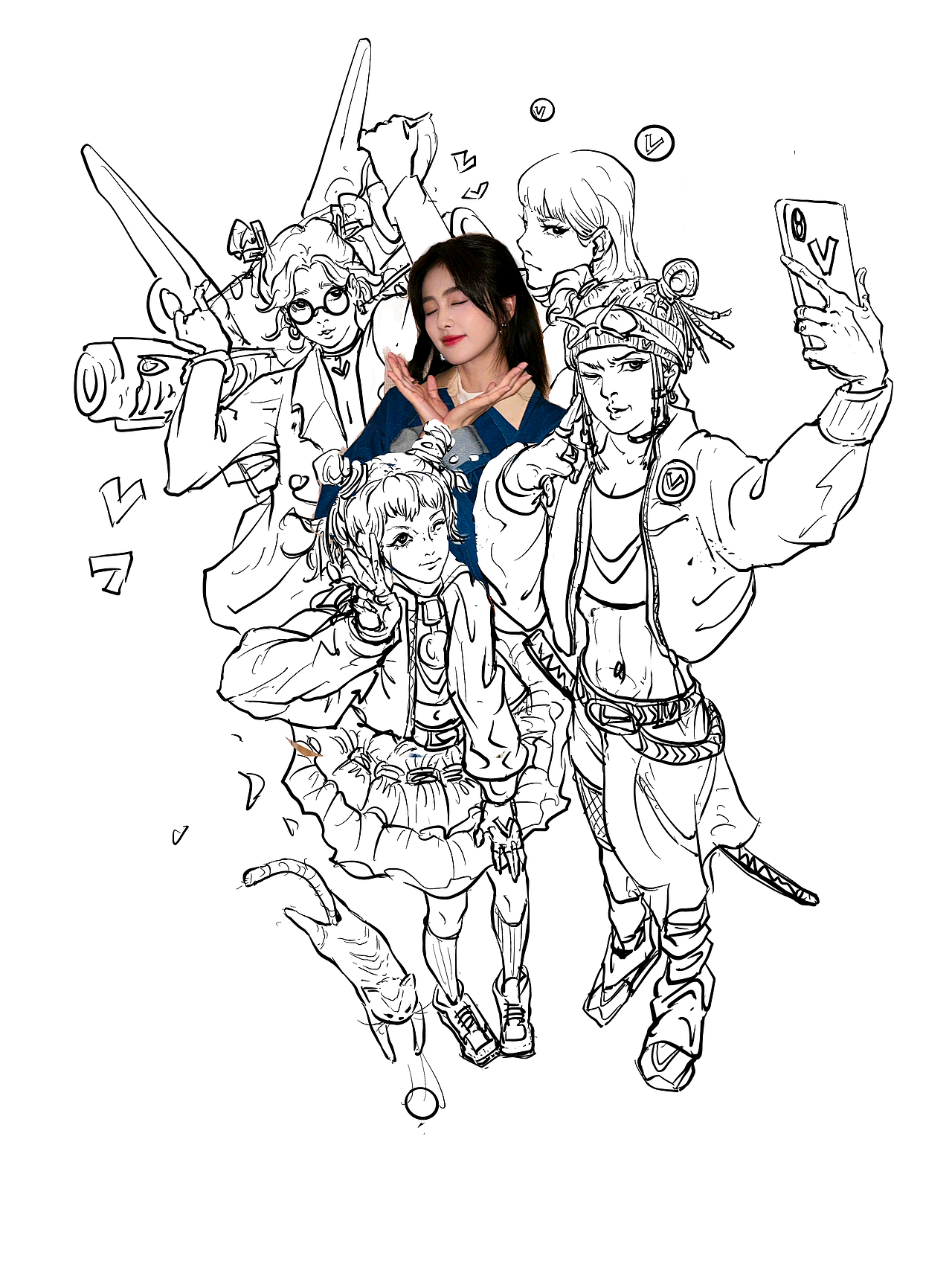 v-girl品牌IP设计草稿“女生不被标签”